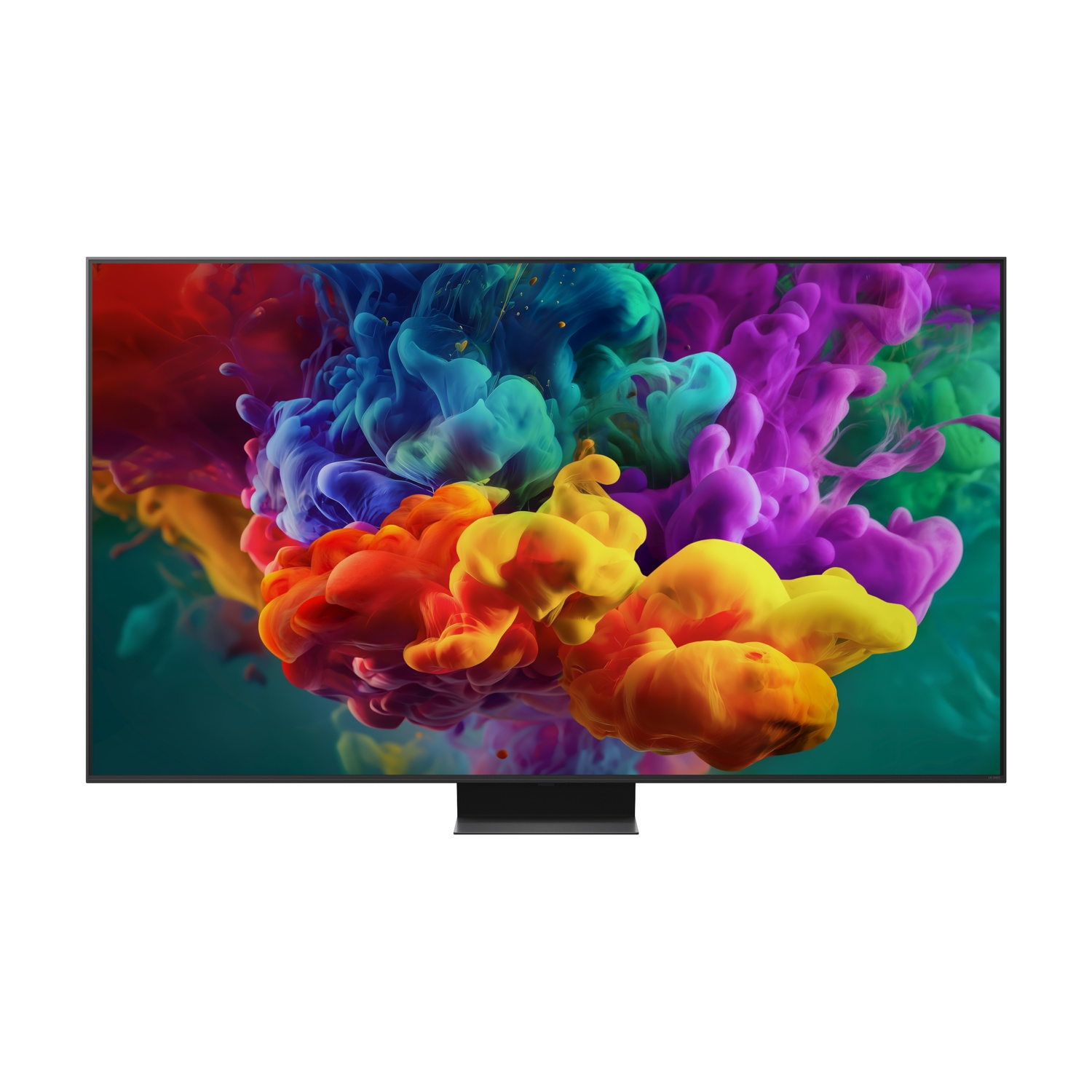 Una TV moderna mostra colori vivaci simili a fumo.