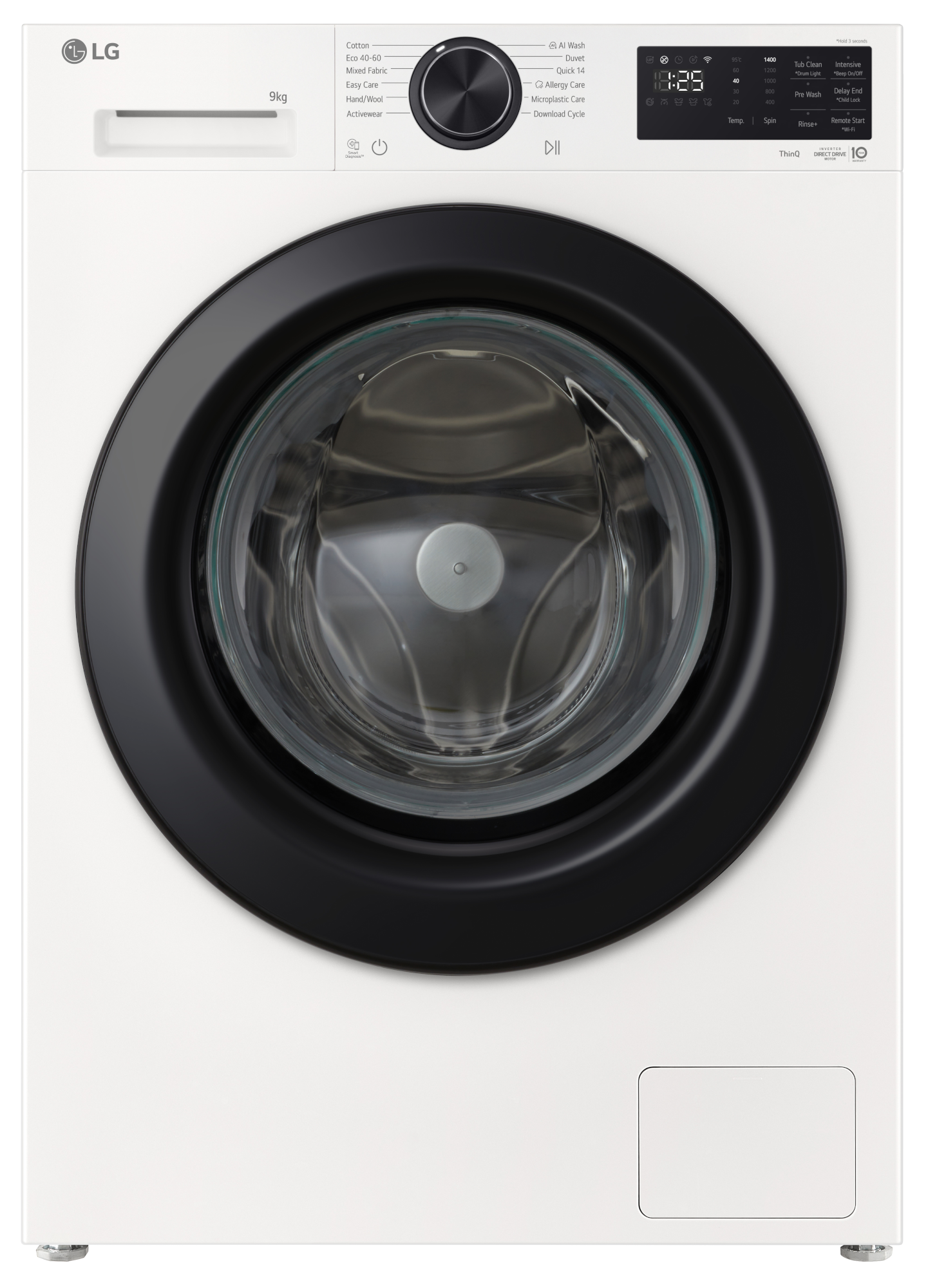 LG F4X5N09NWK Elöltöltős gőzmosógép, 9 kg, 1400 ford./perc, WiFi funkció