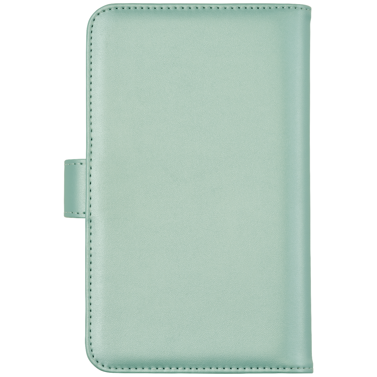 A light green, closed case with a strap on the left side.