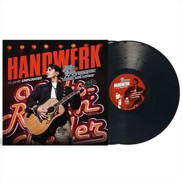 Eine Schallplatte mit dem Albumcover "Handwerk" von Andreas Gabalier.