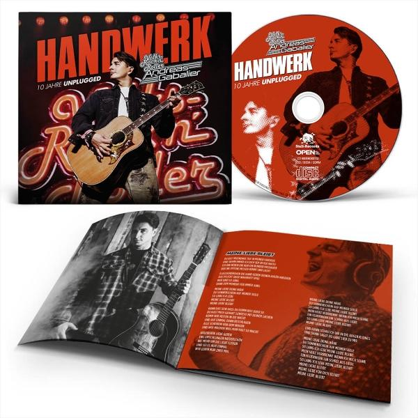 CD-Cover, CD und aufgeschlagenes Booklet mit Andreas Gabalier mit Gitarre.