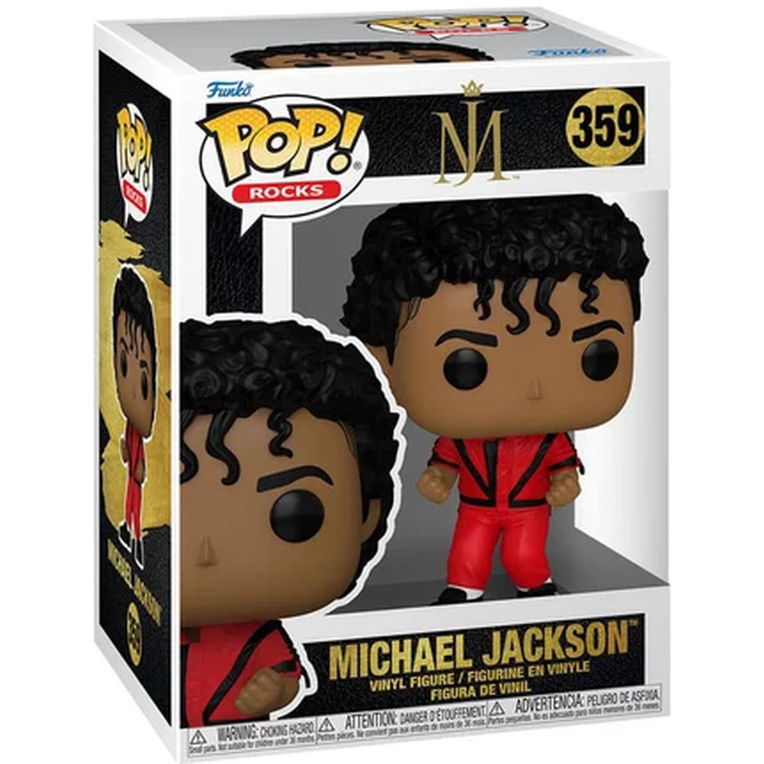 Funko Pop! Michael Jackson figure in a red suit.