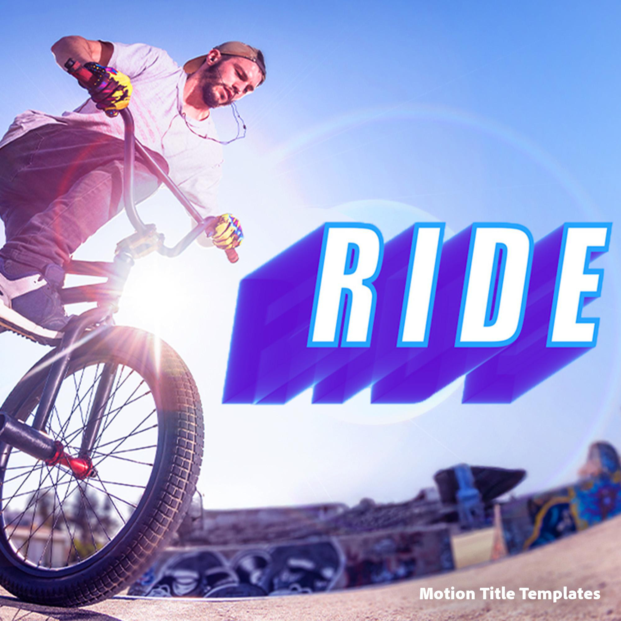 Ein BMX-Fahrer mit bunten Handschuhen fährt gegen die Sonne.
