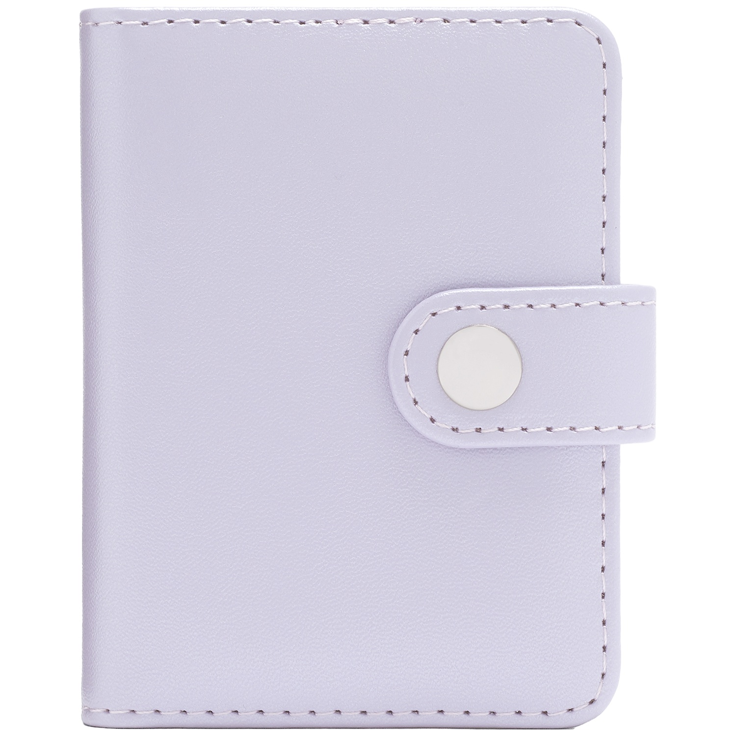 A light purple notebook with a snap closure.