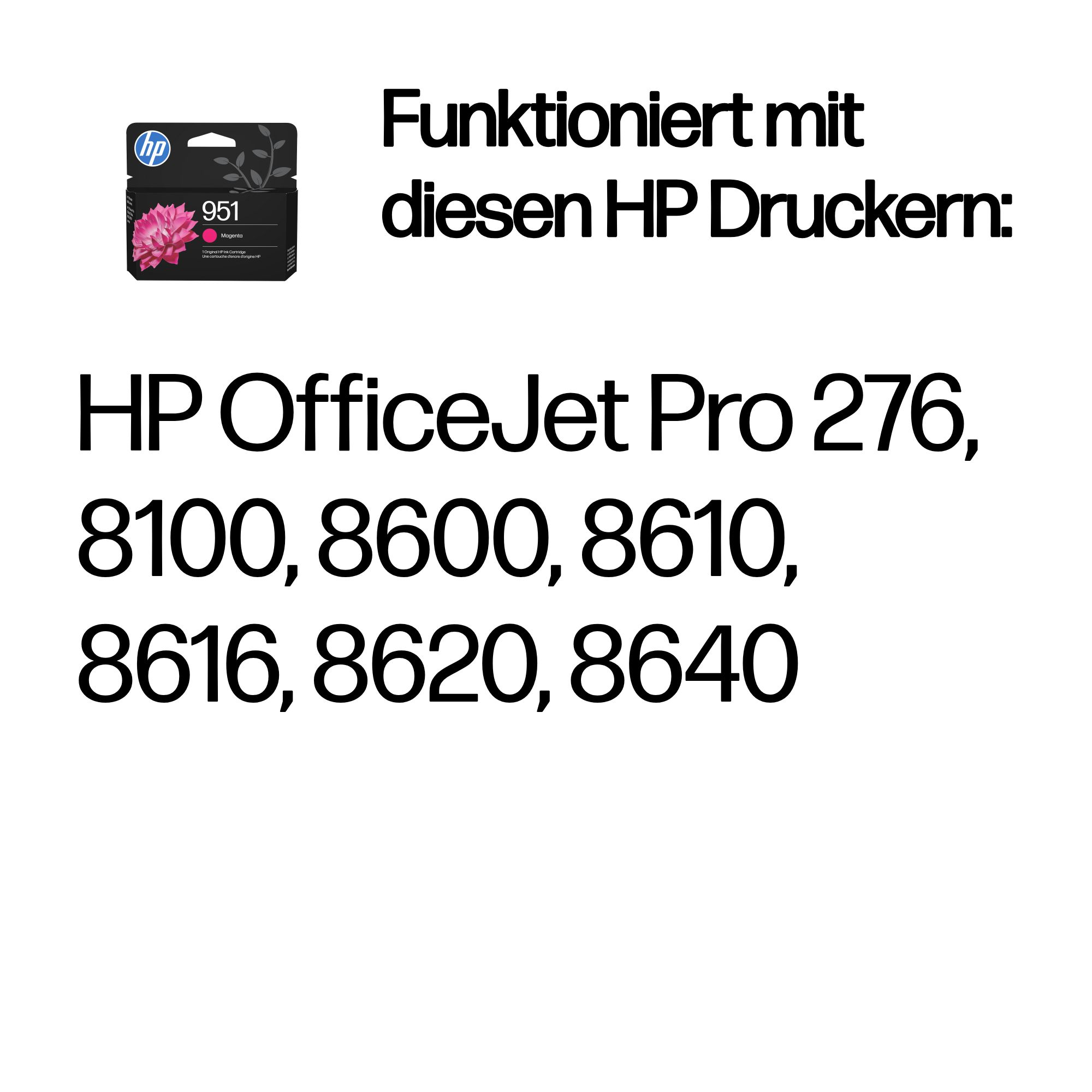 HP 951 Magenta Tinte für HP OfficeJet Pro Drucker.