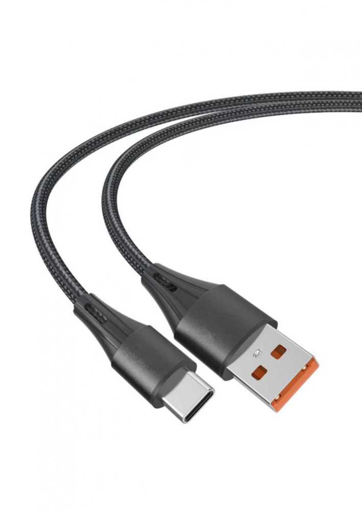Egy fekete USB-C kábel USB-A és USB-C csatlakozóval.