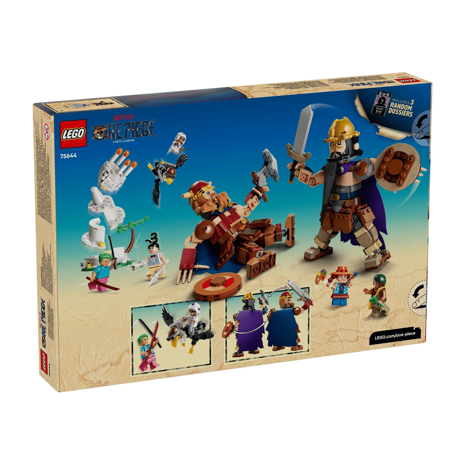 Scatola Lego One Piece con figure e accessori ispirati alla serie Netflix.