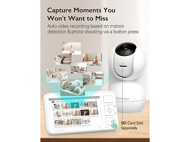 Momcozy ME003-WH12NB-A Ersatzkamera für BM03 Babyphone, 1080P, HD-Auflösung — Foto 5 von 5
