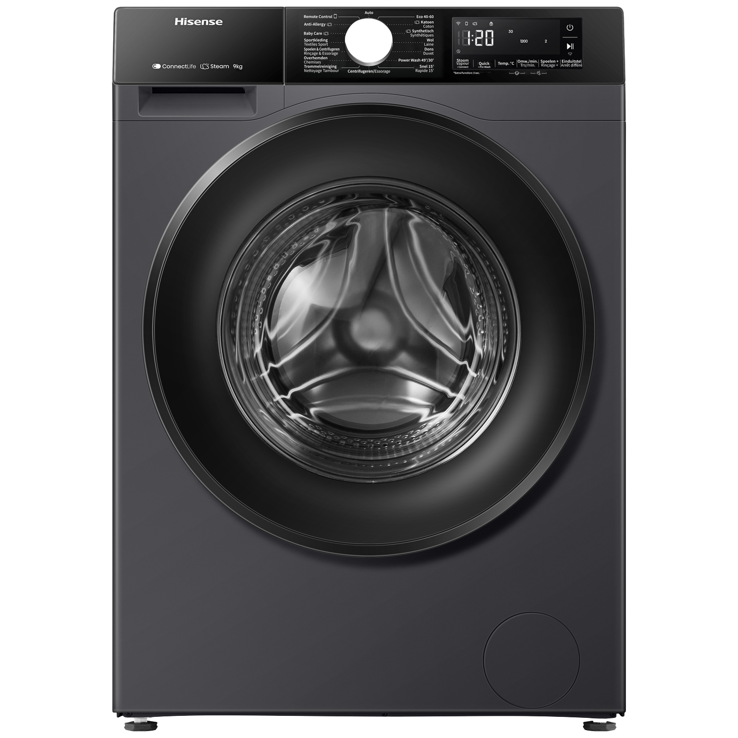 HISENSE WF3S9043BB3 - Wasmachine Voorlader - 9 kg - 1400 rpm - 72 dB