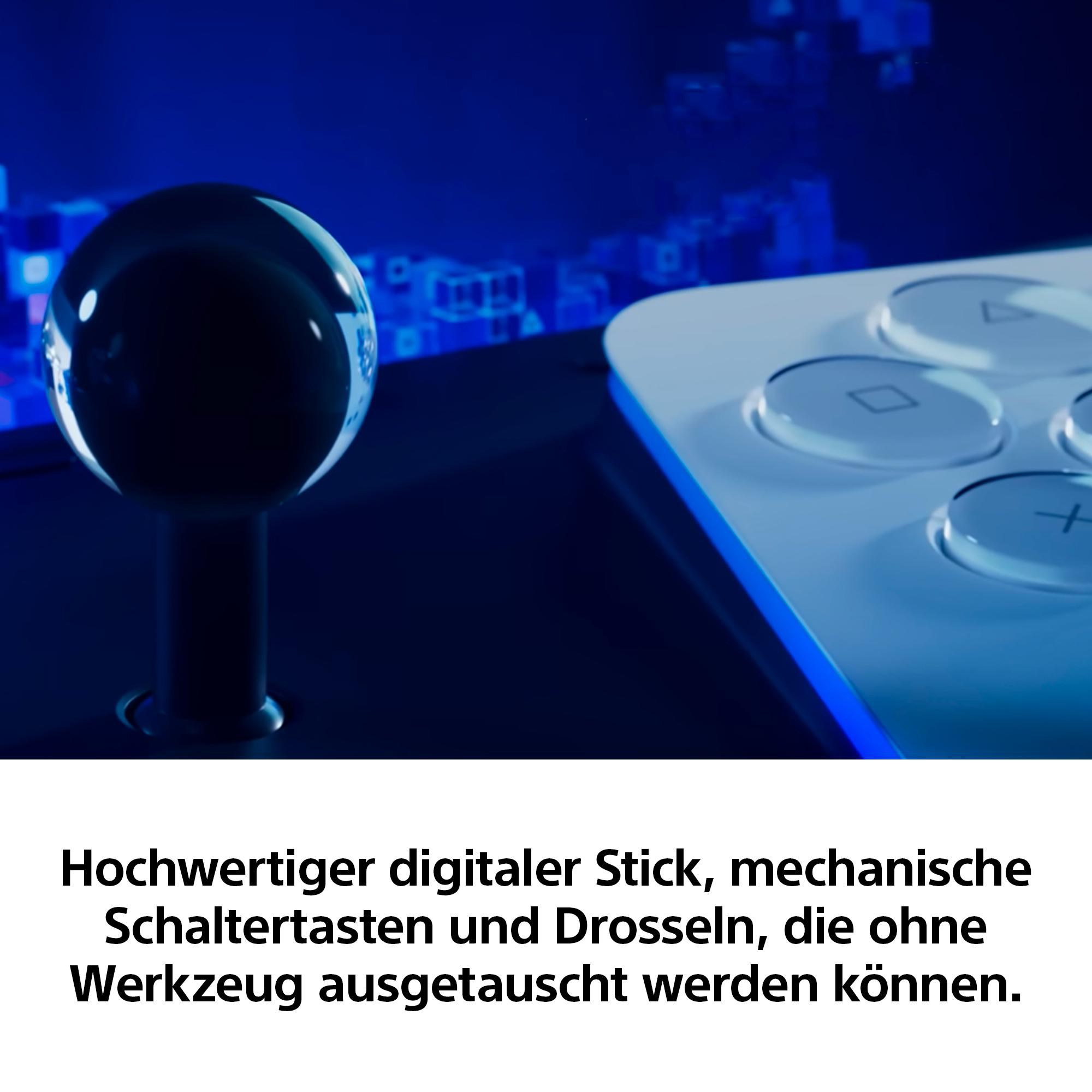 Ein digitaler Joystick und Tasten mit mechanischen Schaltern, die werkzeuglos austauschbar sind.