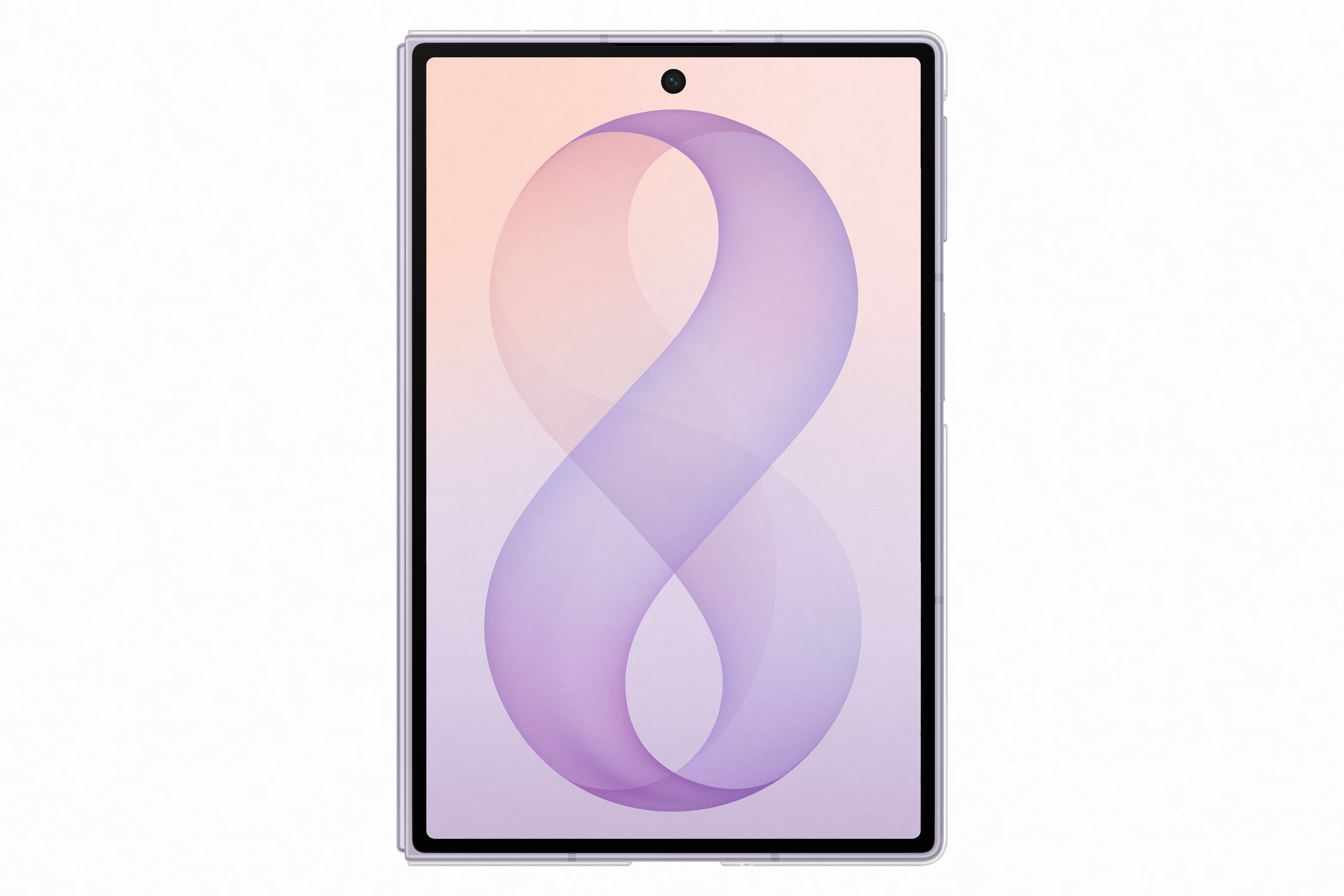 Egy tablet, amelynek képernyőjén egy nyolcas alakú lila minta látható.