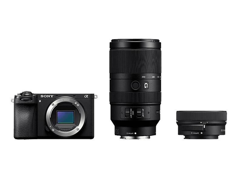 SONY Alpha 6700 Body + E PZ 16-50 mm F3.5-5.6 OSS II 70-350 F4.5-6.3 G Systemkamera mit Objektiv 16 - 50 / 70 350 mm, 7.5 cm Display Touchscreen, WLAN
