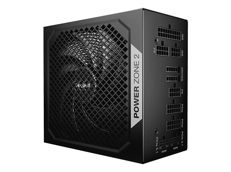 BE QUIET Power Zone 2 PC-Netzteil, 1200 W, 80 PLUS® Platinum, ATX 3.1, Pure Wings 3 140mm Lüfter, Schwarz; PC Netzteil
