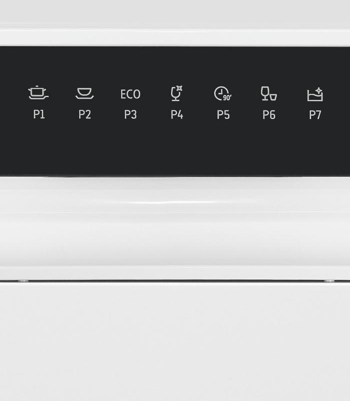 Bedienelemente für ein Geschirrspüler mit Programmen P1 bis P7.