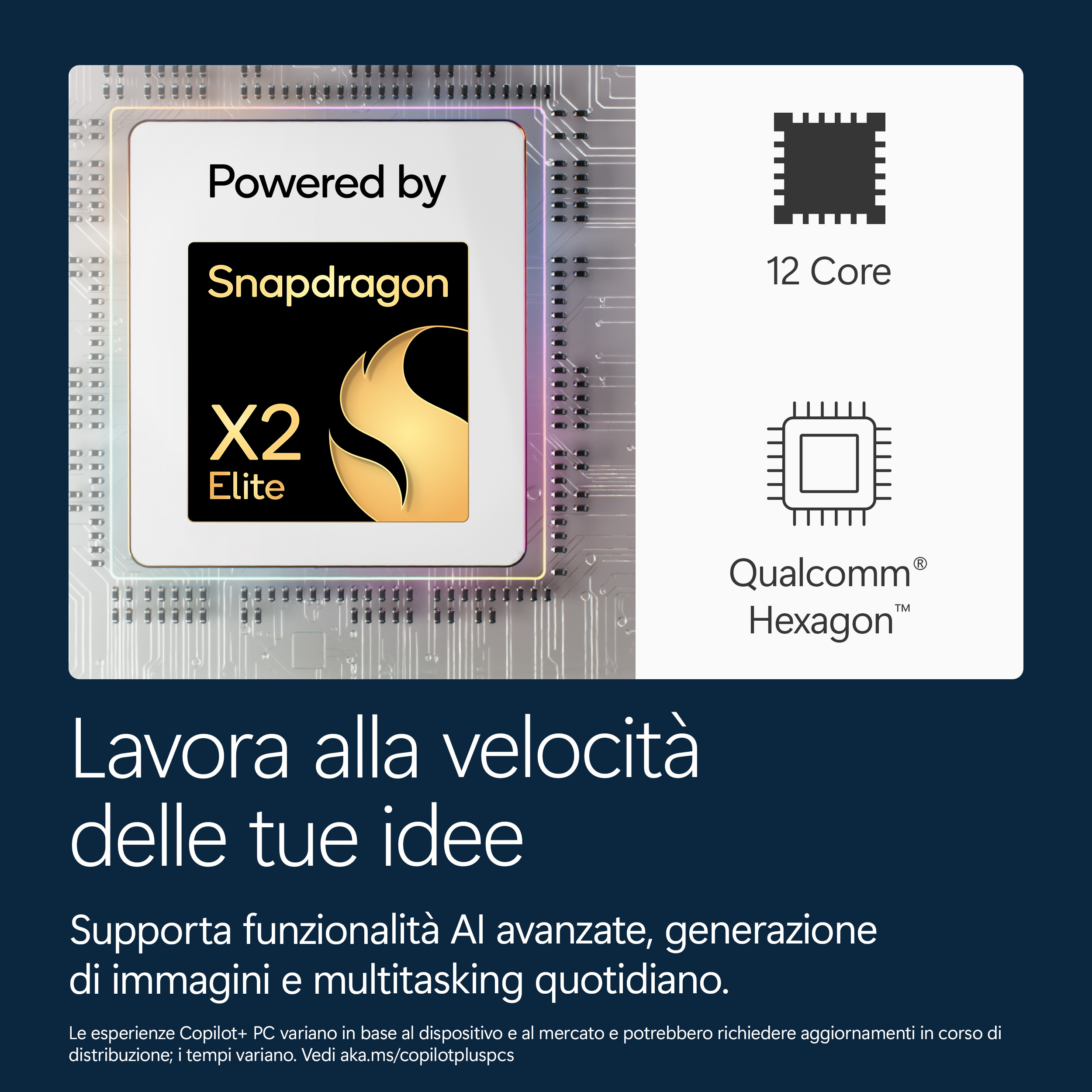 Processore Snapdragon X2 Elite a 12 core e Qualcomm Hexagon.