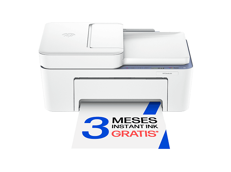 Impresora multifunción tinta - HP DeskJet 4322, Impresión doble cara, a Color, Wi-Fi, Instank Ink, Blanco