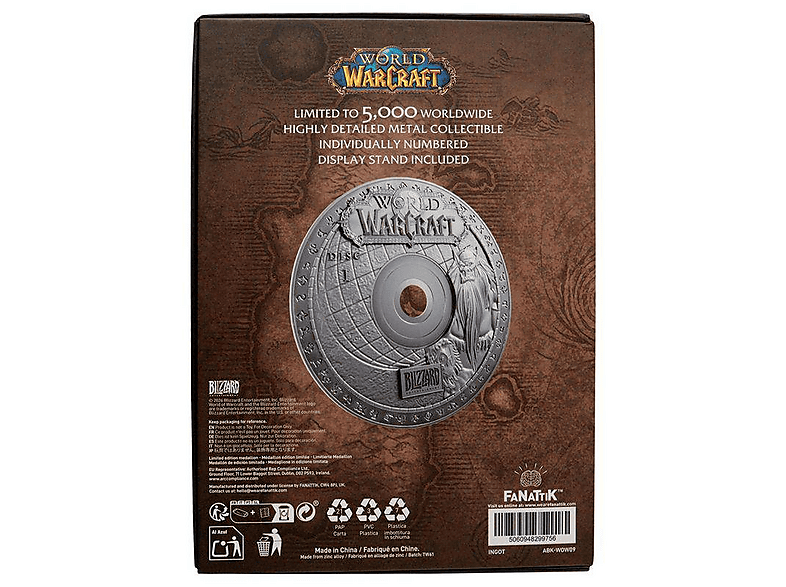Réplica CD-ROM World of Warcraft Edición Limitada Fanattik + Soporte de exhibición