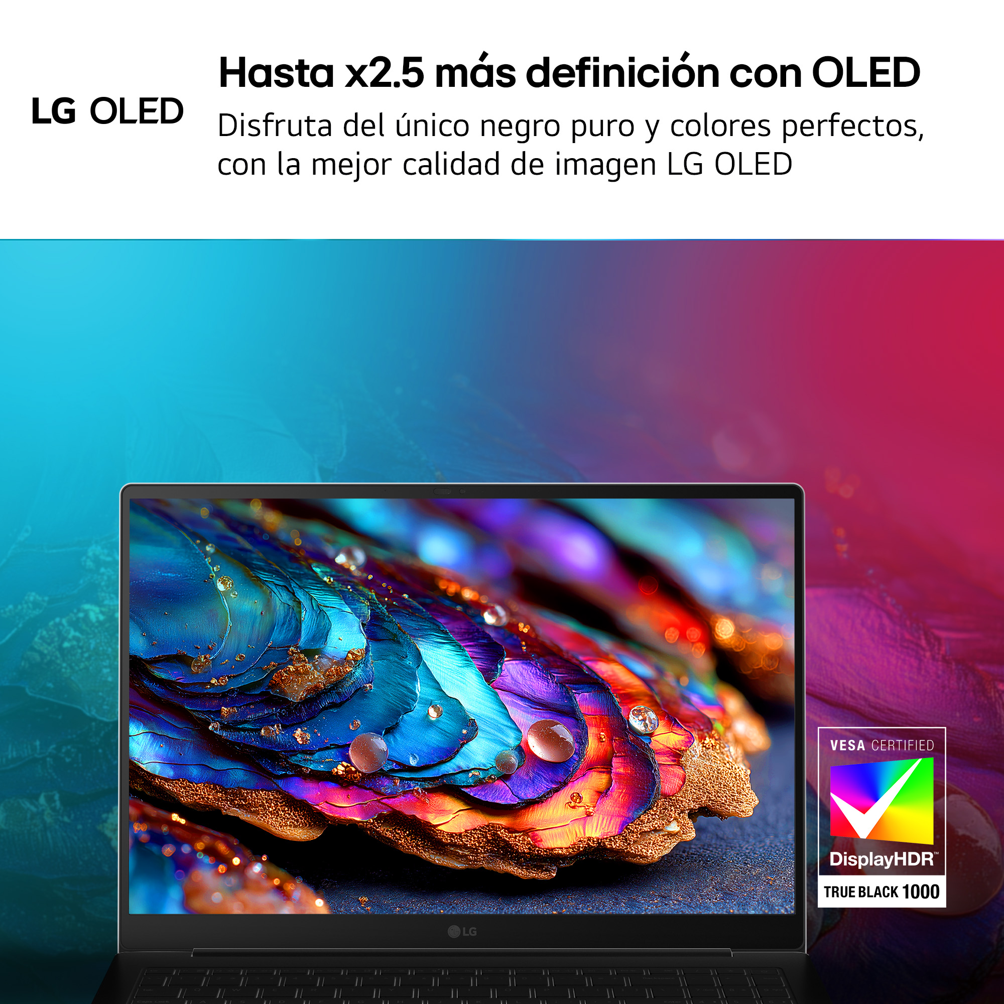 Hasta x2.5 más definición con OLED. Disfruta del único negro puro y colores perfectos, con la mejor calidad de imagen LG OLED.