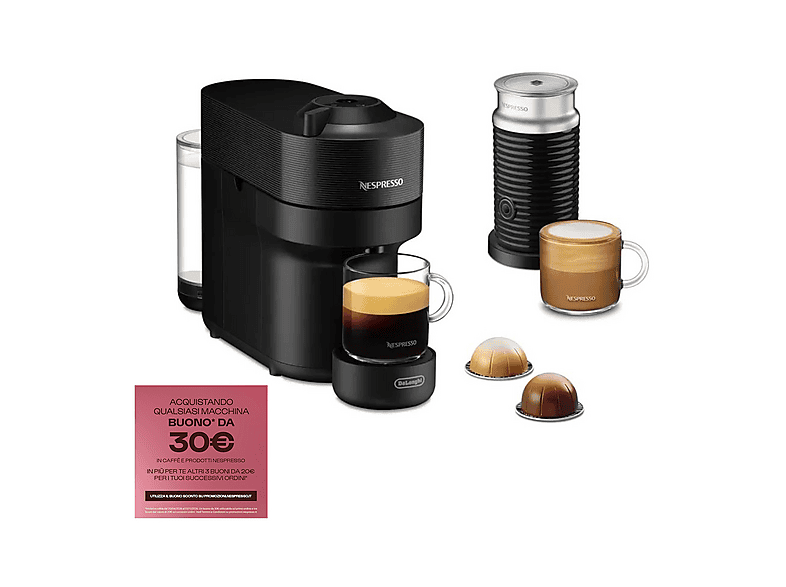 MACCHINA CAFFÈ CAPSULE DE'LONGHI ENV90.BAE, Compatibile con Capsule Nespresso, Potenza 1260 W, Serbatoio acqua 0,56 l, Disattivazione automatica, Black