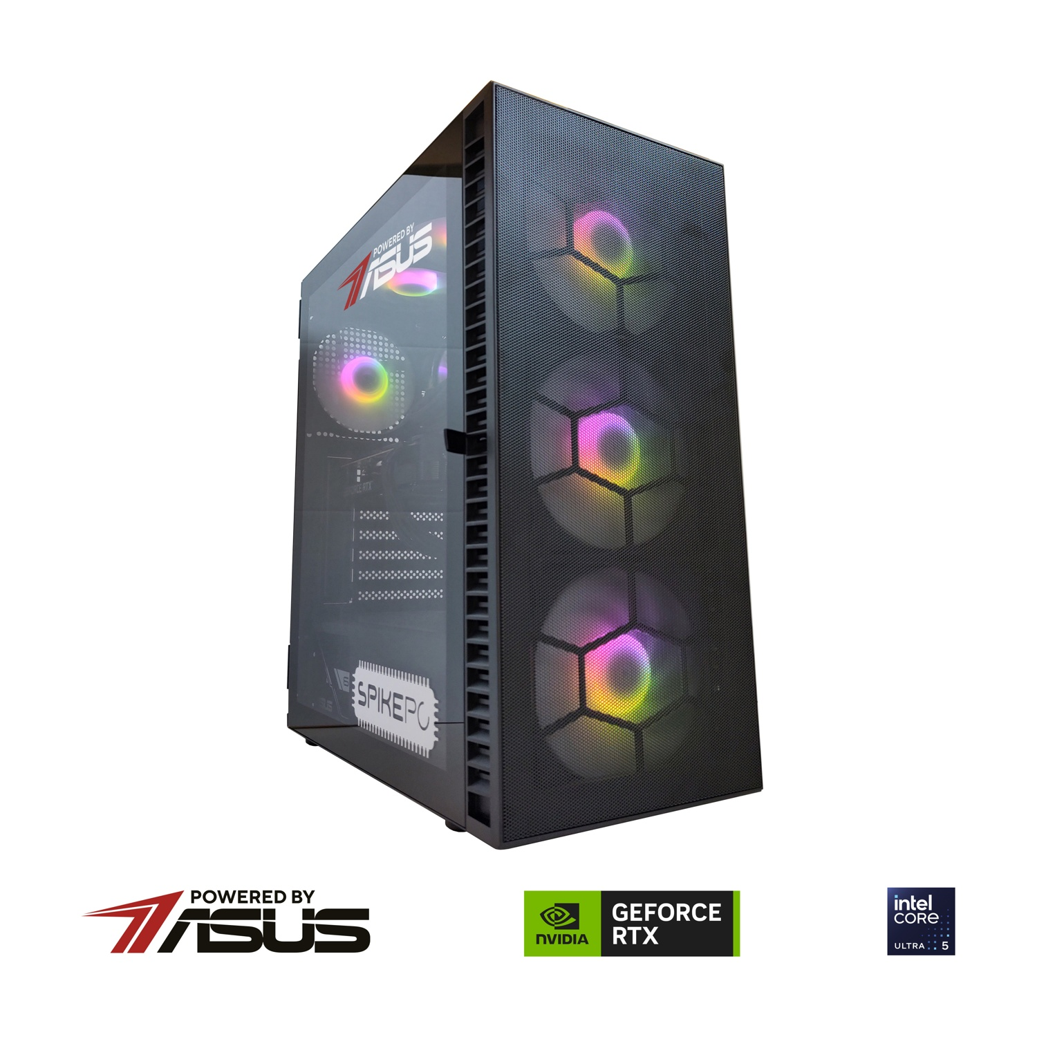 Tower del computer nero con ventole RGB, 