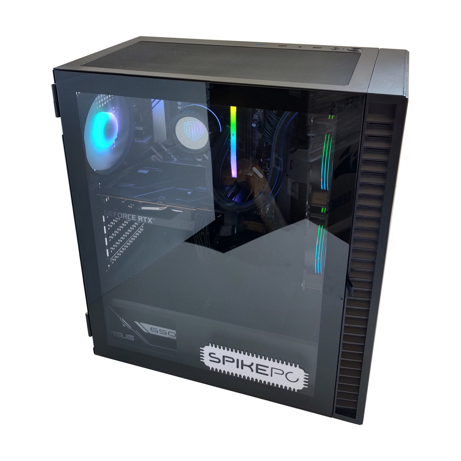 Case PC nero con finestra in vetro e illuminazione RGB.