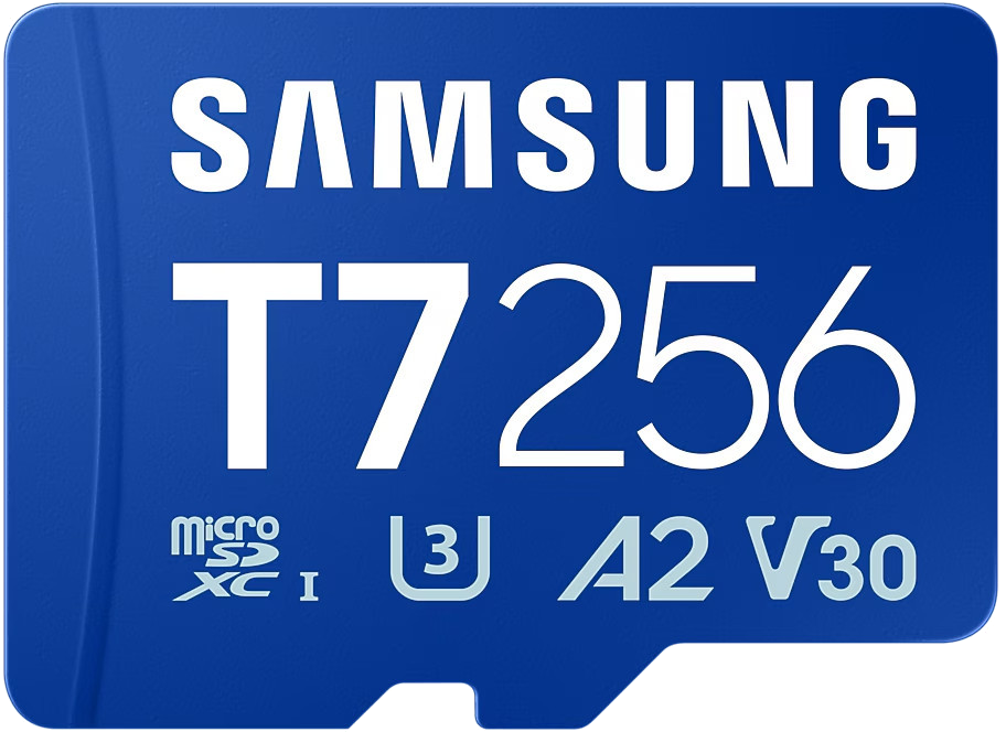 Karta pamięci Samsung T7 256GB MicroSDXC z oznaczeniem A2 V30.