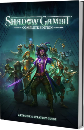Ein Buch mit Piratenfiguren und dem Titel "Shadow Gambit: Complete Edition".