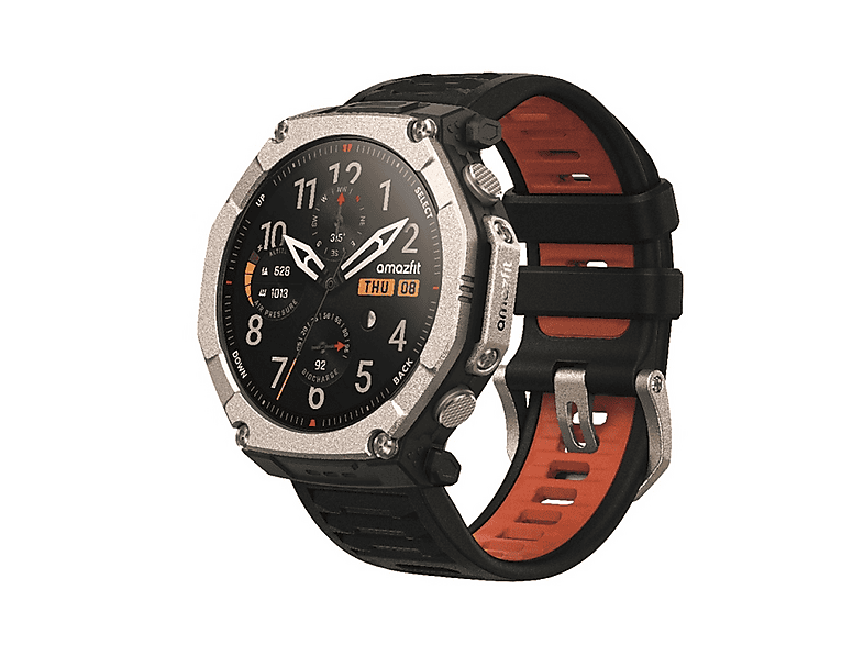 immagine di Amazfit t-rex ultra 2 smartwatch 51mm 1.5 amoled in zaffiro ghiera in titanio gsp dual band mappe offline torcia 180+ modalita` sport 10 atm argento nero