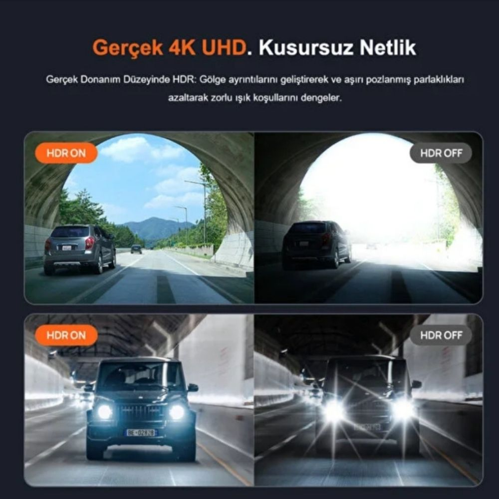 Tünellerde HDR Açık ve Kapalı Karşılaştırması: Gündüz ve gece arabalar.