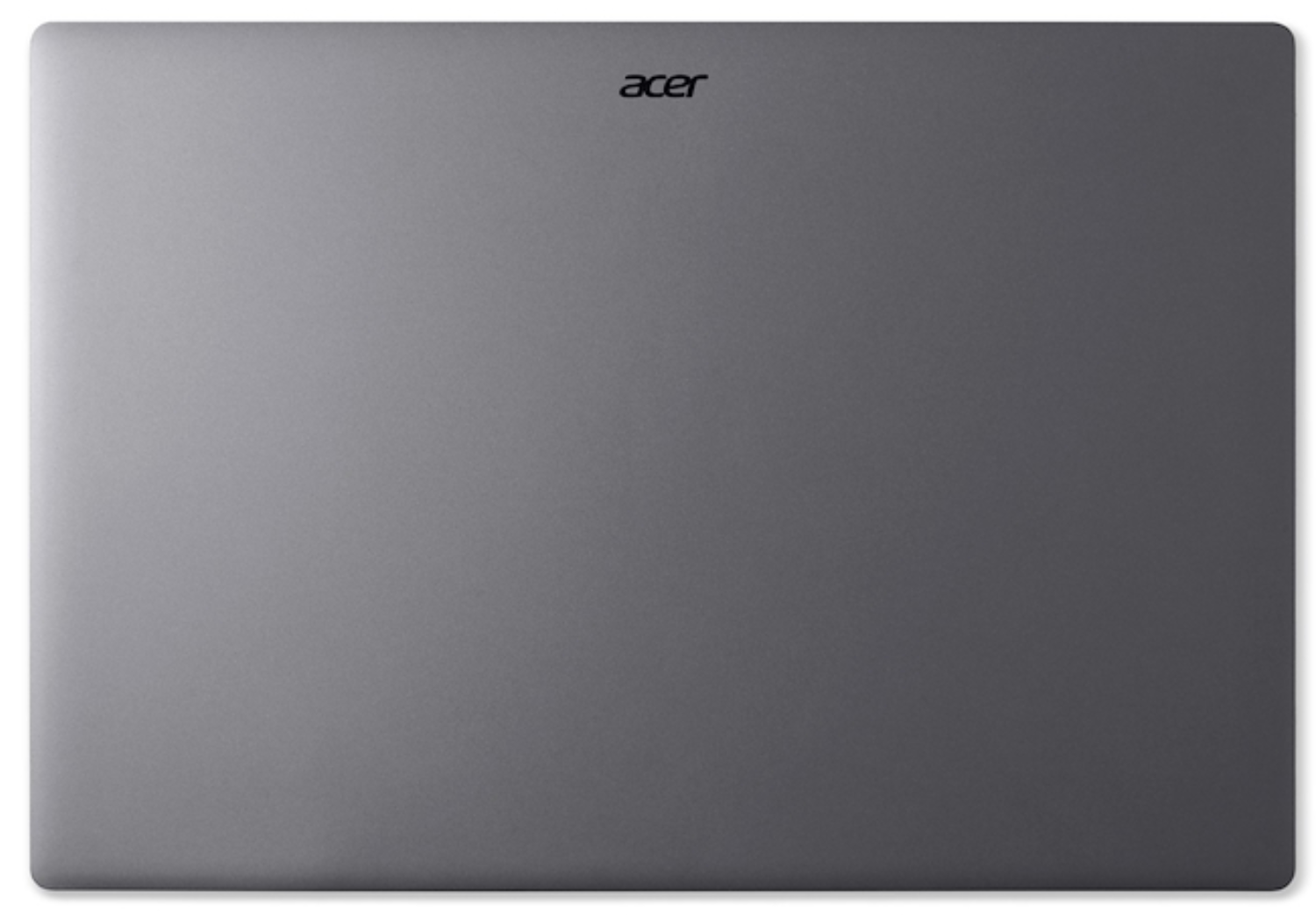 Portátil gris con logo de Acer arriba.