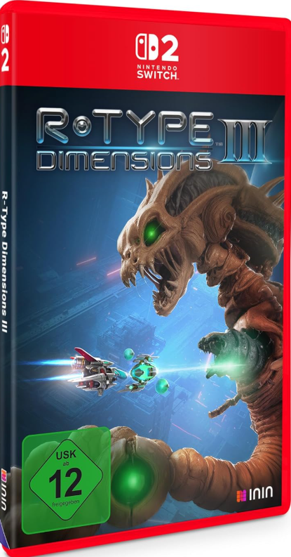 Nintendo Switch Spielcover mit Monster und Raumschiffen.