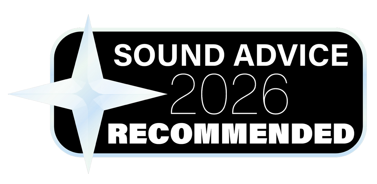 Logo avec étoile et texte 'SOUND ADVICE 2026 RECOMMENDED'.