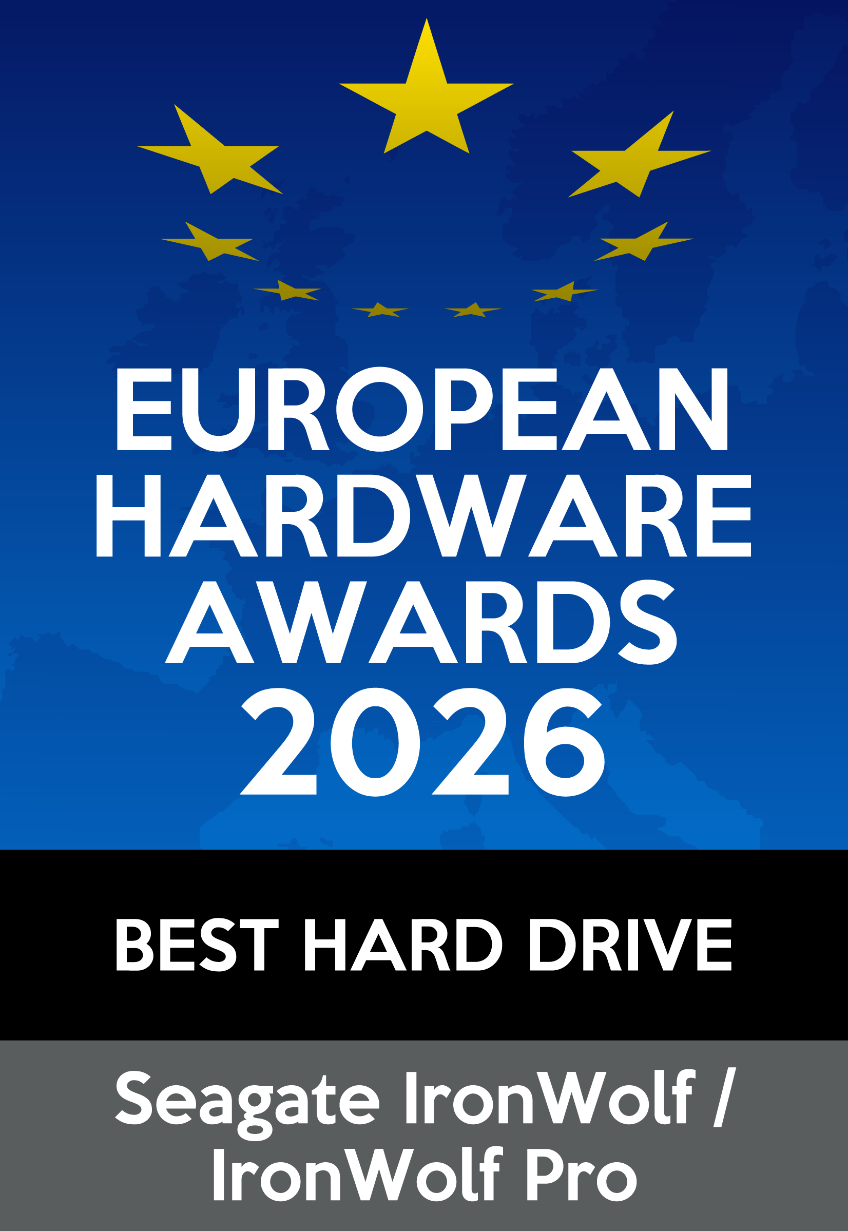 European Hardware Awards 2026 : Meilleur disque dur, Seagate IronWolf / IronWolf Pro.