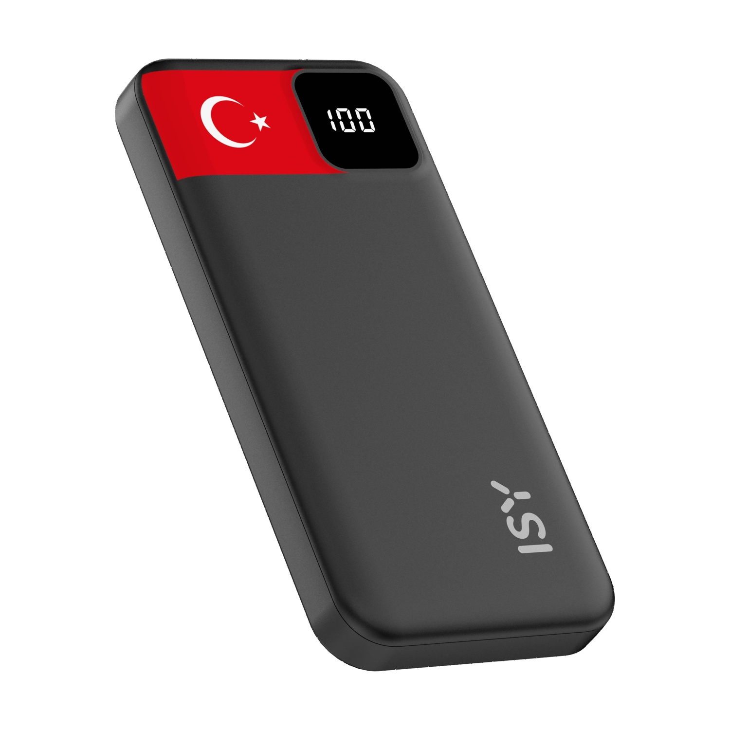 Power bank nero con bandiera turca e display digitale 100.