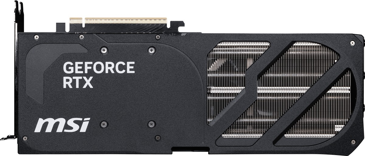 Siyah MSI GeForce RTX grafik kartı fanlar ve soğutucu bloklarla.