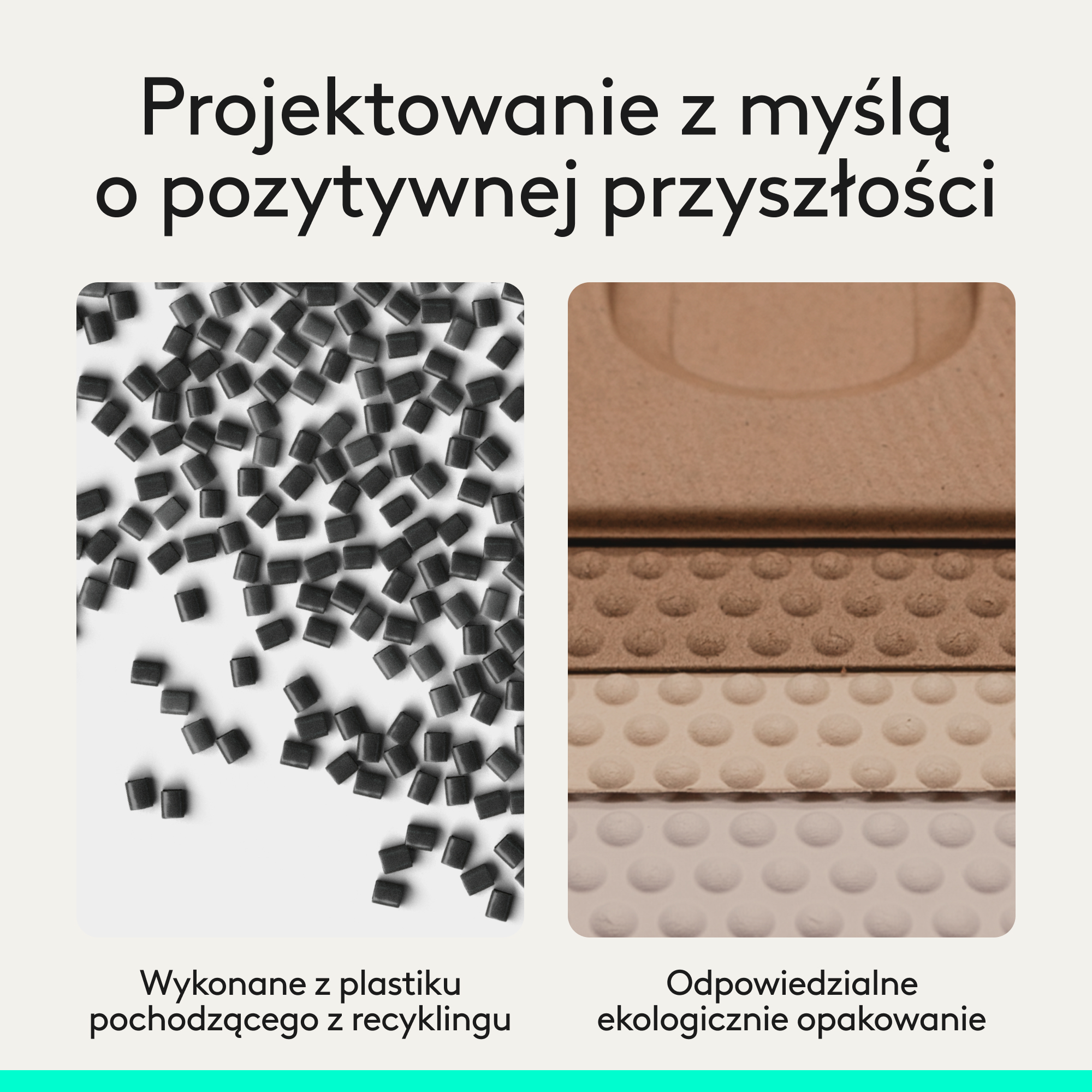 Plastik z recyklingu i ekologiczne opakowanie.