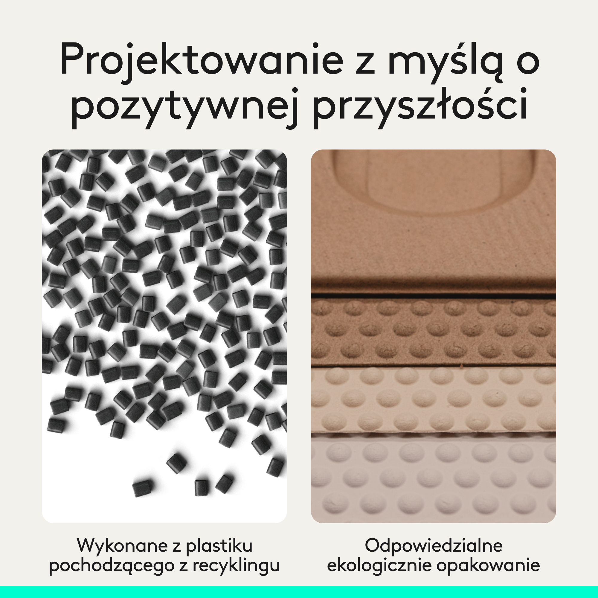 Plastik z recyklingu i ekologiczne opakowanie.