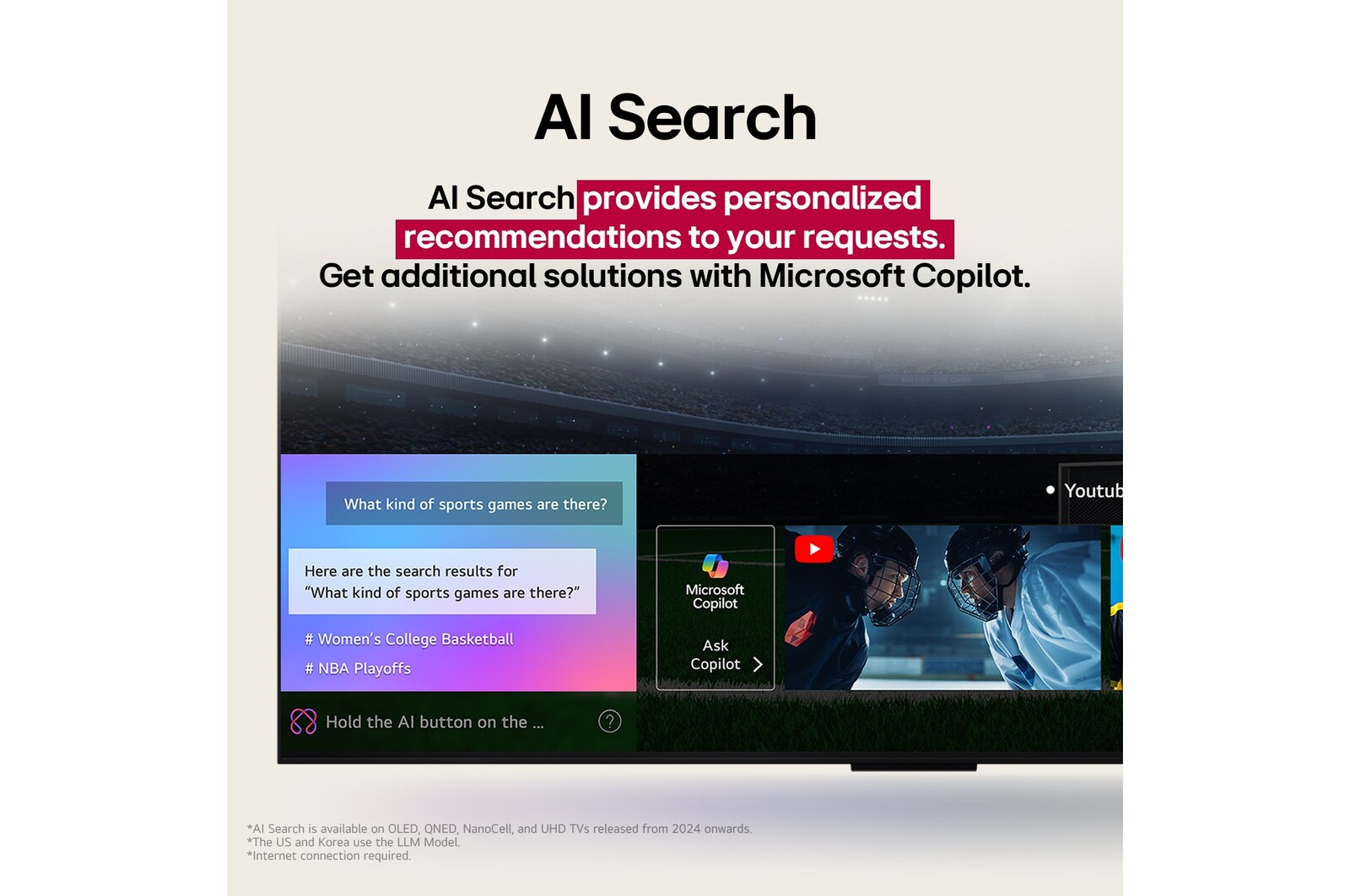 AI Keresés sportjáték-eredményekkel és Microsoft Copilot.