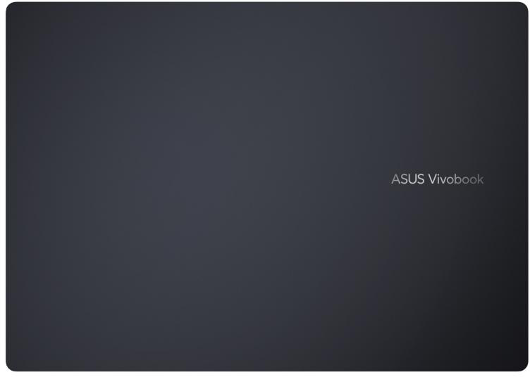 Sötétszürke laptop ASUS Vivobook felirattal jobbra.