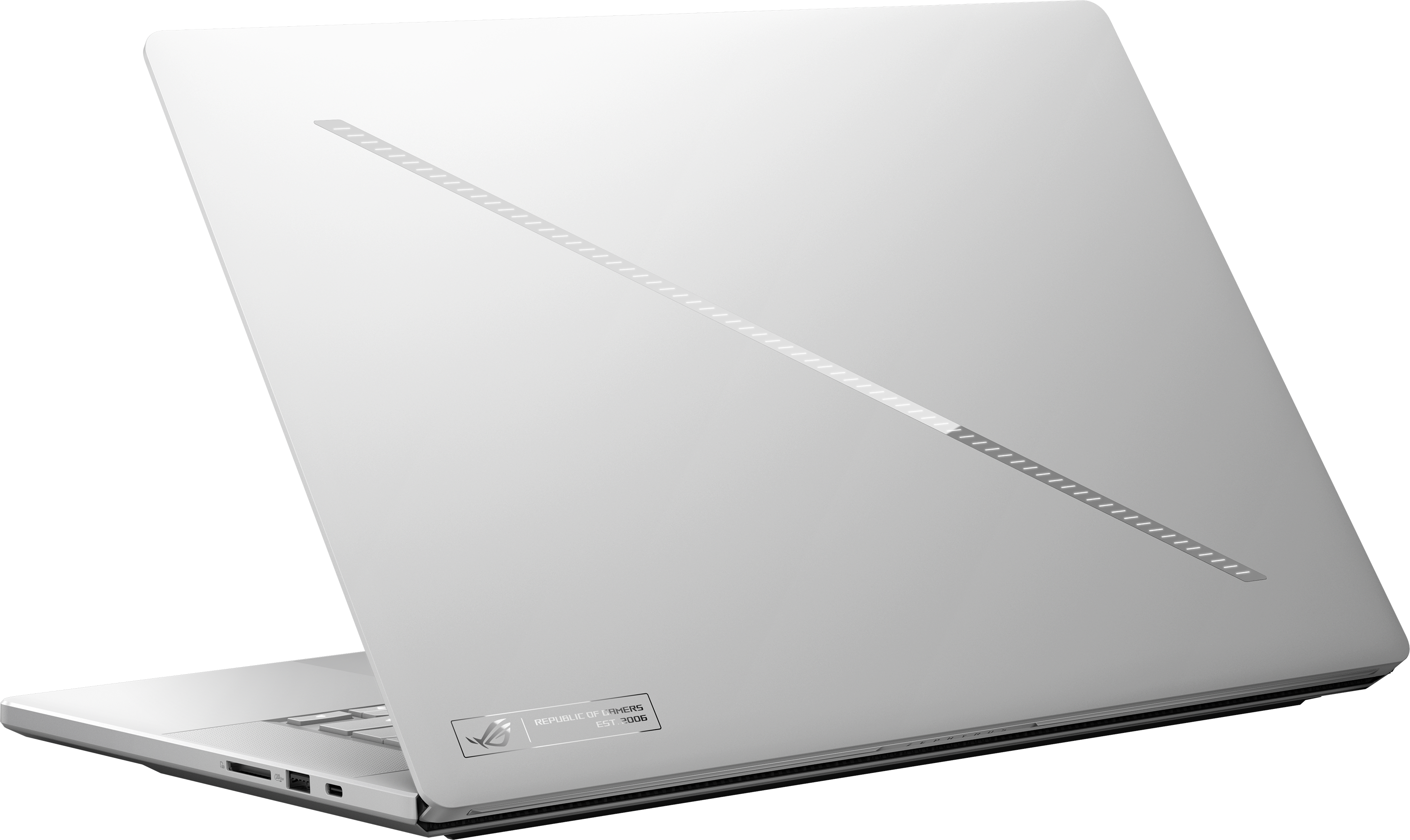 Egy fehér laptop nyitva van, látszik a billentyűzet és a képernyő egy része.