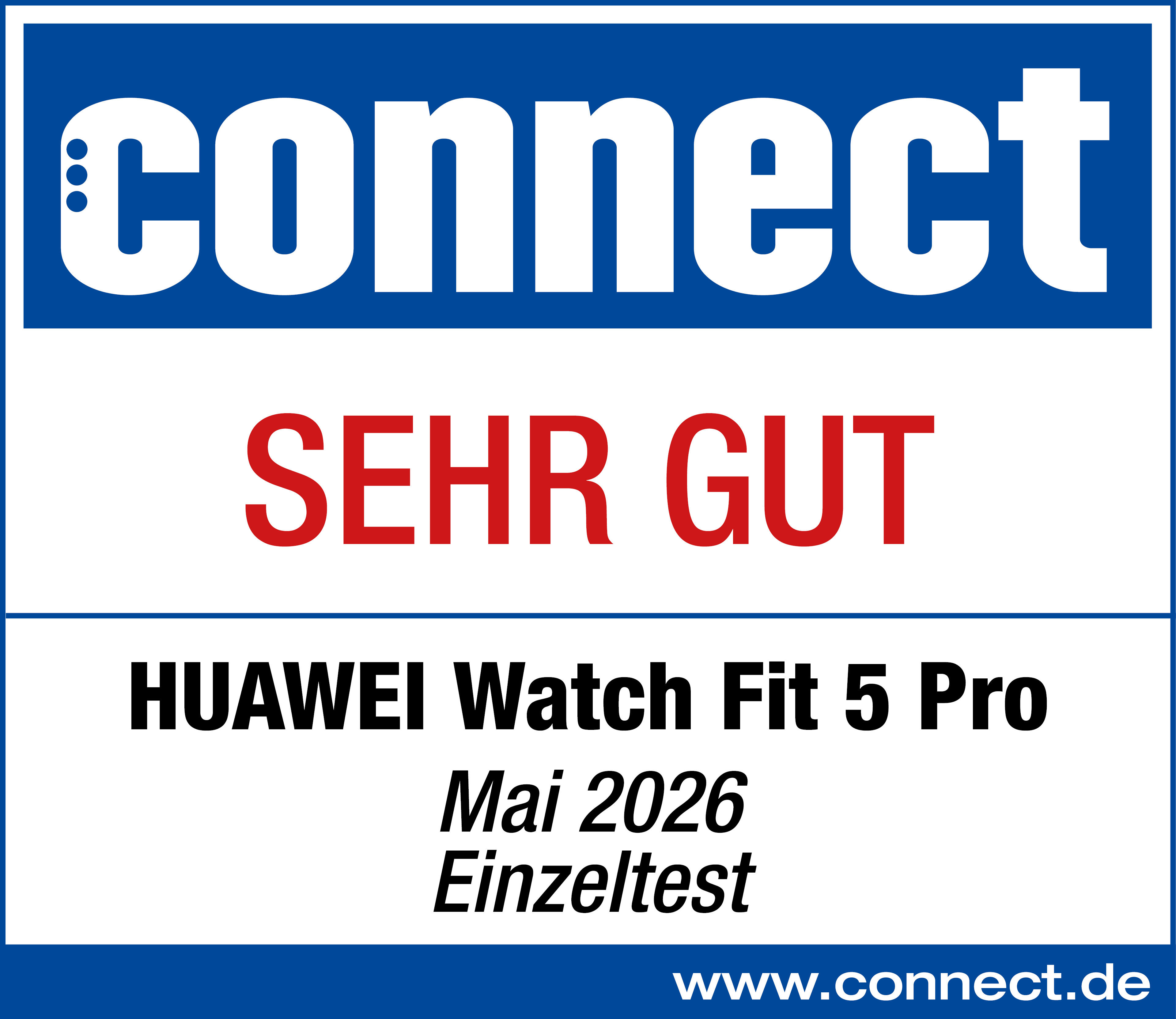 Connect Logo, SEHR GUT, Huawei Watch Fit 5 Pro, Mai 2026