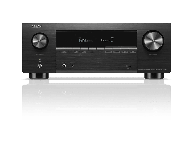 Denon AVR-X2900H DAB 7.2-Kanal-AV-Receiver mit DAB - 95 W - 4K/8K - Dolby Atmos - Powered by HEOS™