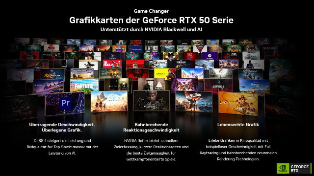 NVIDIA RTX 50 Serie: Grafikkarten für Spiele mit KI-Unterstützung.