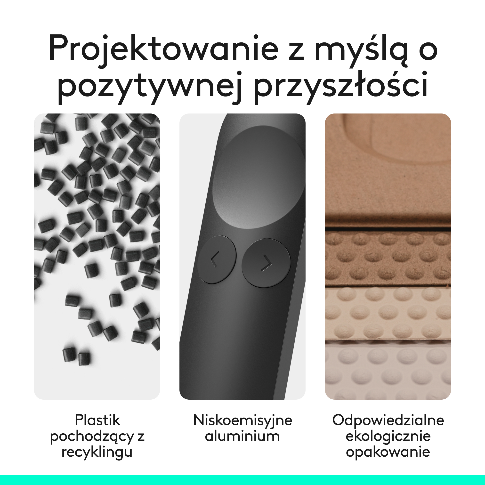 Plastik z recyklingu, aluminium niskoemisyjne, opakowanie ekologiczne.