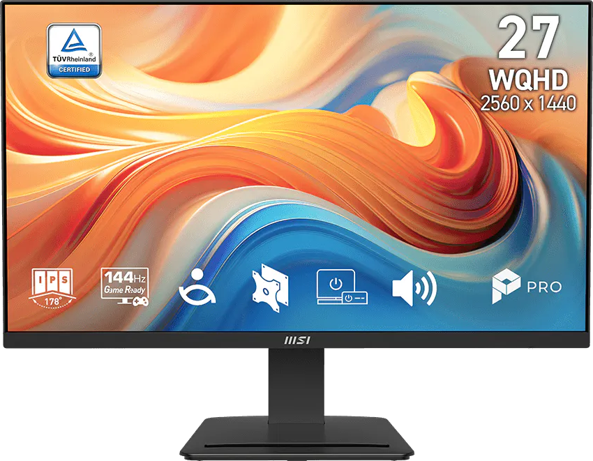 MSI PRO MP273QE14 27" Sík WQHD 144 Hz 16:9 Adaptive-Sync IPS LED Gamer Monitor