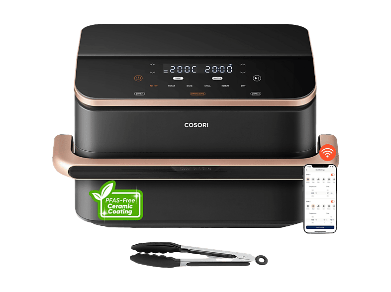 Cosori Twinfry Dualblaze Ceramic Xxl - Heteluchtfriteuse Zwart 10 Kg 2800 W Aantal Manden: 1