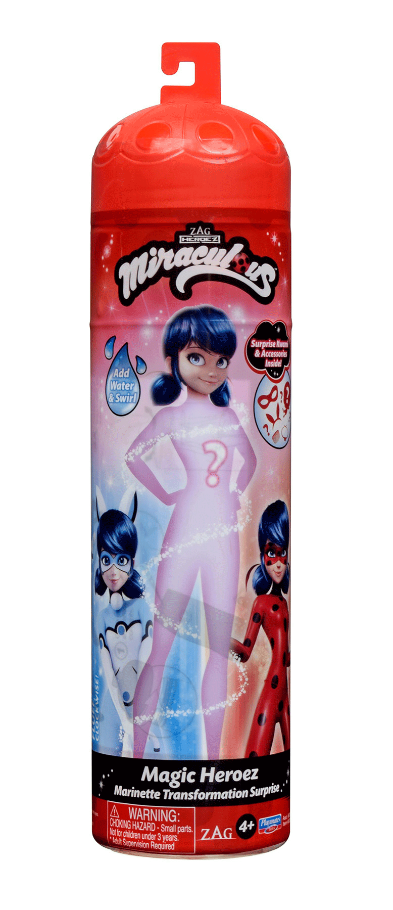 Piros, Miraculous témájú csomagolás Marinette-tel, Kwamik-kal és kiegészítőkkel.