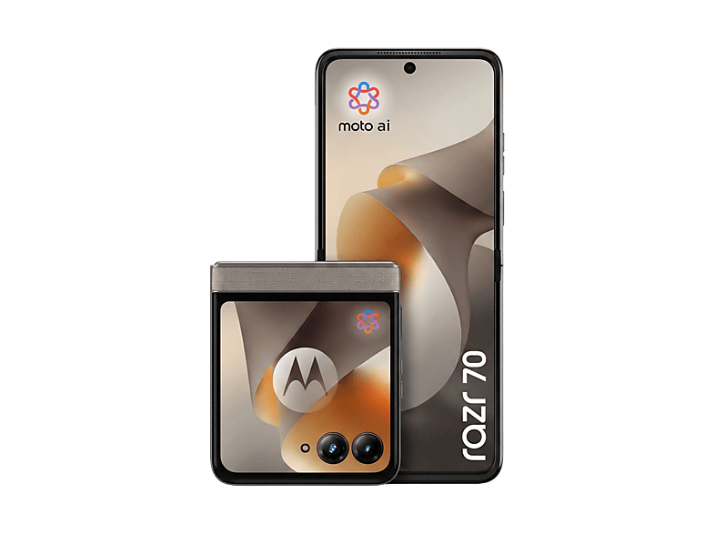 Móvil - Motorola Razr 70, PANTONE hematita, 256 GB, 8 6.9 " POLED LTPO Extreme AMOLED, MediaTek Dimensity 7450X, 4800 mAh