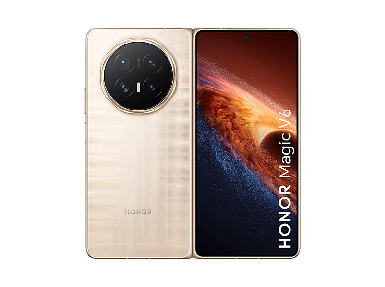 Móvil – Honor MAGIC V6, Oro, 512 GB, 16 GB RAM, 6.52 » AMOLED, Qualcomm® Snapdragon® 8 Elite Gen 5 Mobile Platform (3nm), 6660 mAh, Plegable