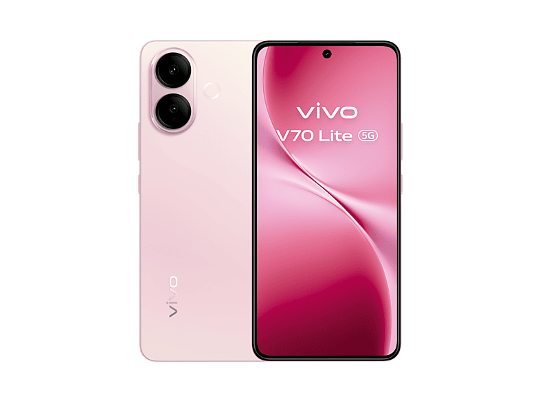 Móvil - vivo V70 LITE, Pop Pink, 256 GB, 6 GB RAM, 6.77" AMOLED, Dimensity 7400-Turbo, 6500 mAh